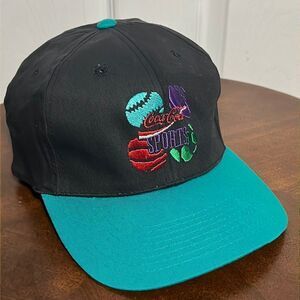 🔥🔥 TRUE VINTAGE “Coca-Cola SPORTS” 1990’s Snapback‎ Hat - Excellent Condition